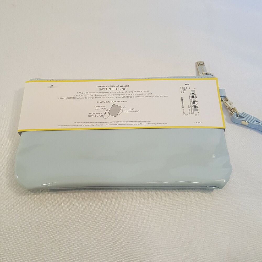 Liz Claiborne Phone Charging Wallet - Blue- Brand New Originally $50 - Picture 4 of 5